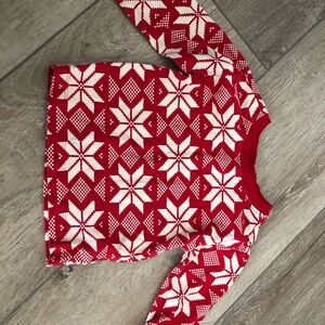Hanna Andersson Red and White Kids Snowflake long sleeve